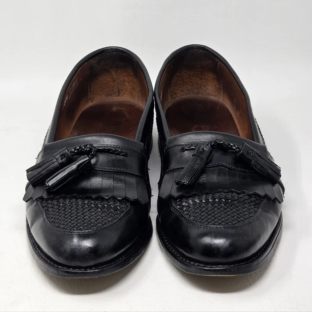 Allen Edmonds CODY Black Leather Woven Kiltie Tassel Loafer Dress Shoes Sz 10.5